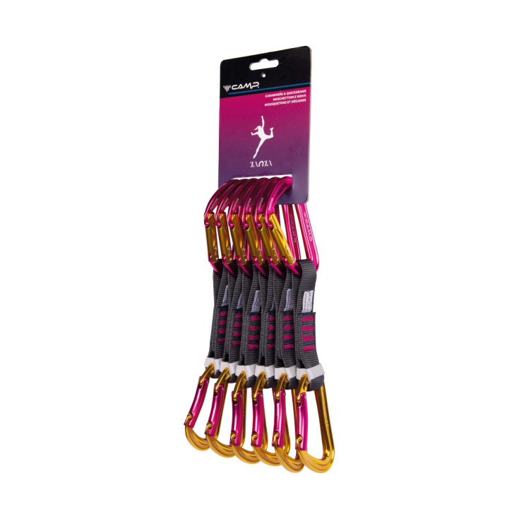 Lot de 6 dégaines escalade PHOTON EXPRESS KS JANJA 12cm fuschia CAMP