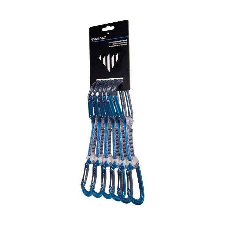 Lot de 6 dégaines escalade ORBIT EXPRESS KS 12cm grey-blue CAMP