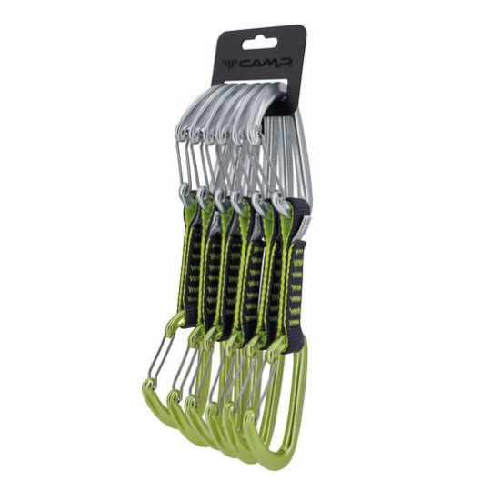 Lot de 6 dégaines escalade fil ORBIT WIRE EXPRESS 11cm green CAMP