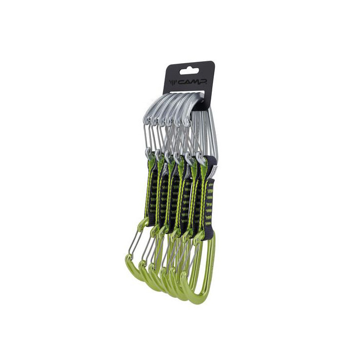 Lot de 6 dégaines escalade fil ORBIT WIRE EXPRESS 11cm green CAMP