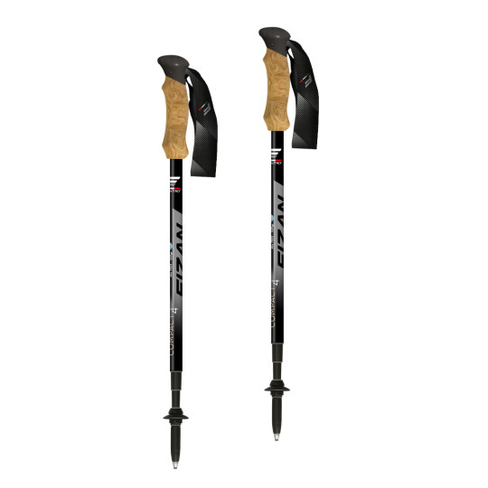 Bâtons de marche 4 brins COMPACT 4 noir-gris Fizan (la paire)
