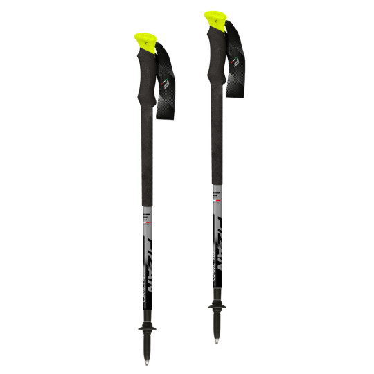 Bâtons de marche 3 brins COMPACT PRO jaune Fizan 2025 (la paire)