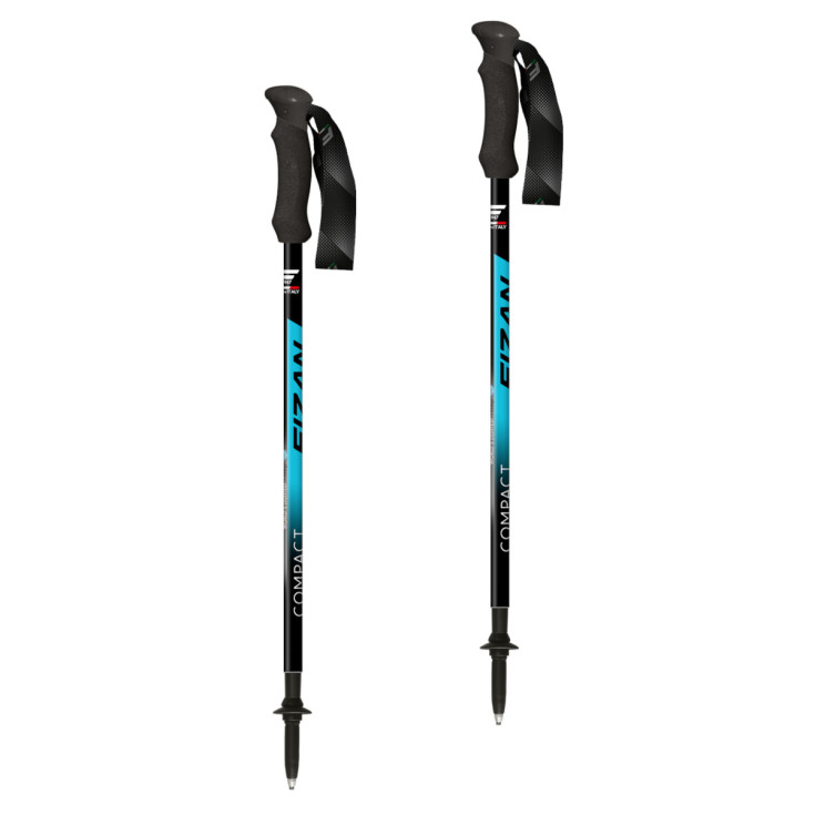 Bâtons de marche 3 brins COMPACT ocean-blue Fizan 2025 (la paire)