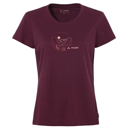 Tee-shirt coton bio femme WOMEN'S CYCLIST T-Shirt V cassis-rose Vaude