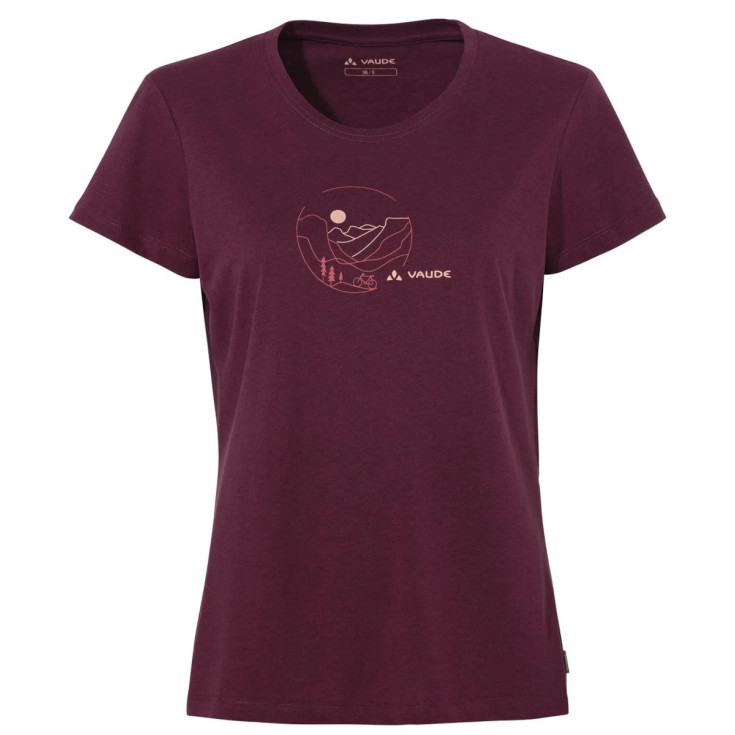 Tee-shirt coton bio femme WOMEN'S CYCLIST T-Shirt V cassis-rose Vaude