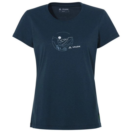 Tee-shirt coton bio femme WOMEN'S CYCLIST T-Shirt V blue Vaude