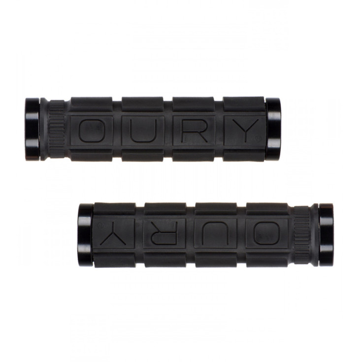 Poignées vélo LOCK-ON V2 GRIPS jet-black OURY (la paire)