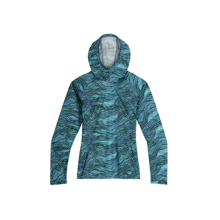 Tee-shirt été ML femme ECHO PRINTED HOODIE WOMAN olympic-nori Outdoor Research