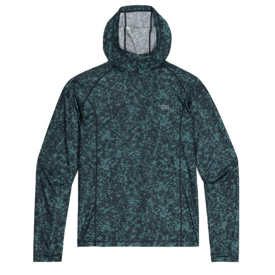 Tee-shirt manches longues à capuche été ECHO PRINTED HOODIE dark-navy atoms Outdoor Research