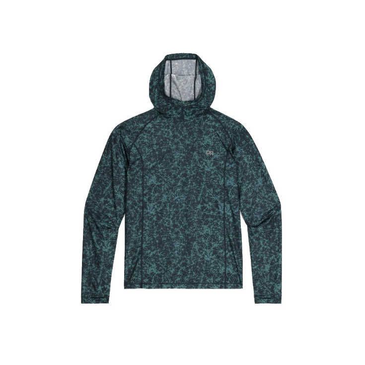 Tee-shirt manches longues à capuche été ECHO PRINTED HOODIE dark-navy atoms Outdoor Research