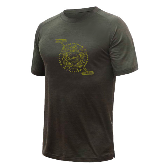 Tee-shirt homme laine Mérinos AIR PT MANDALA-CRANKSET olive-green SENSOR