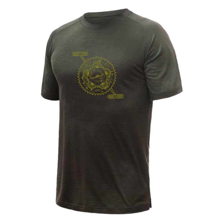 Tee-shirt homme laine Mérinos AIR PT MANDALA-CRANKSET olive-green SENSOR