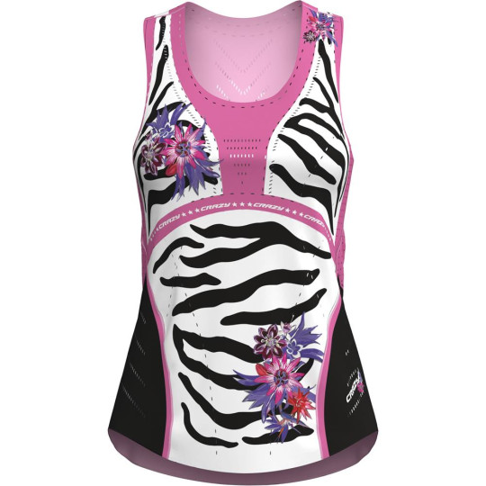 Débardeur trail Running femme TOP VOLTAGE zebra CRAZY IDEA 2025