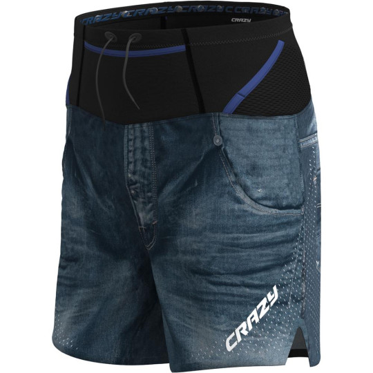 Short Trail Running homme avec slip intégré FLASH SHORT print-light-jeans CRAZY IDEA 2025