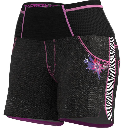 Short Trail Running femme avec slip intégré LIGHTNING SHORT zebra CRAZY IDEA 2025