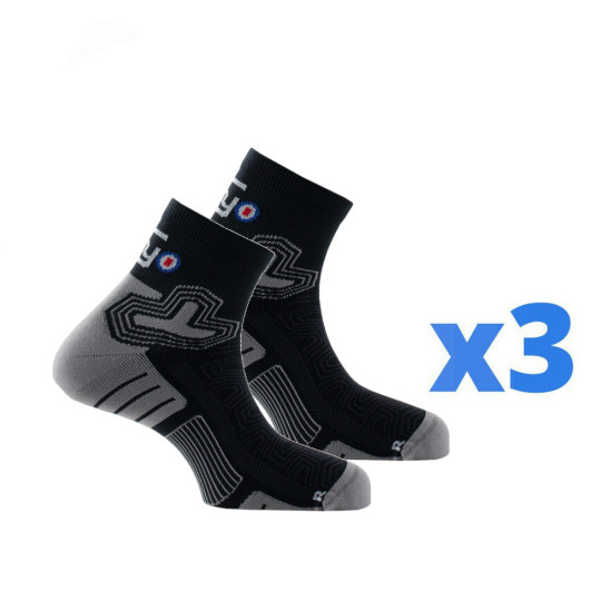 Lot de 3 paires de chaussettes running RUN ADVANCE noir Thyo