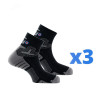 Lot de 3 paires de chaussettes running RUN ADVANCE noir Thyo
