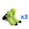 Lot de 3 paires de chaussettes running RUN ADVANCE jaune Thyo