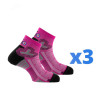 Lot de 3 paires de chaussettes running RUN ADVANCE rose Thyo