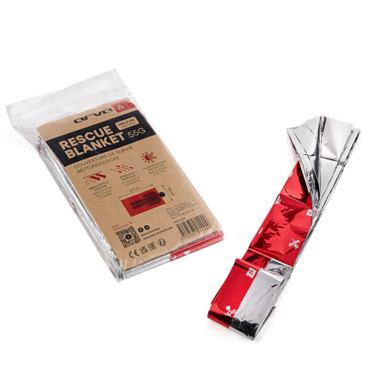 Couverture de survie ultra-légère 210 x 140 cm rouge-argent 55g Arva Equipment