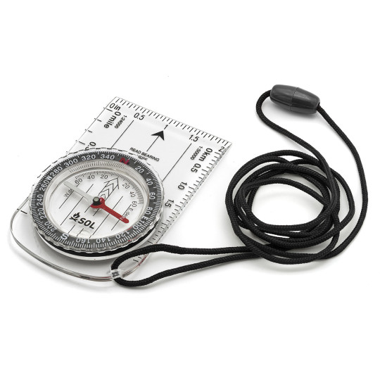 Boussole de randonnée MAP COMPASS cadran noir SOL