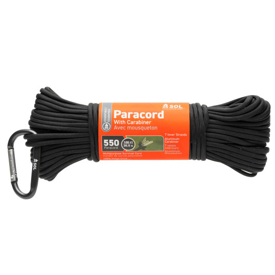 Cordelette PARACORDE 15m noire SOL