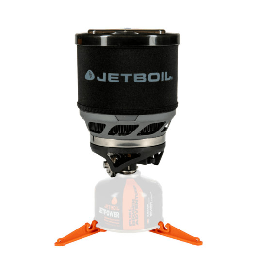 Réchaud à gaz régulé avec popote intégrée Jetboil MINIMO 0,8L carbone + support Jetboil 2025