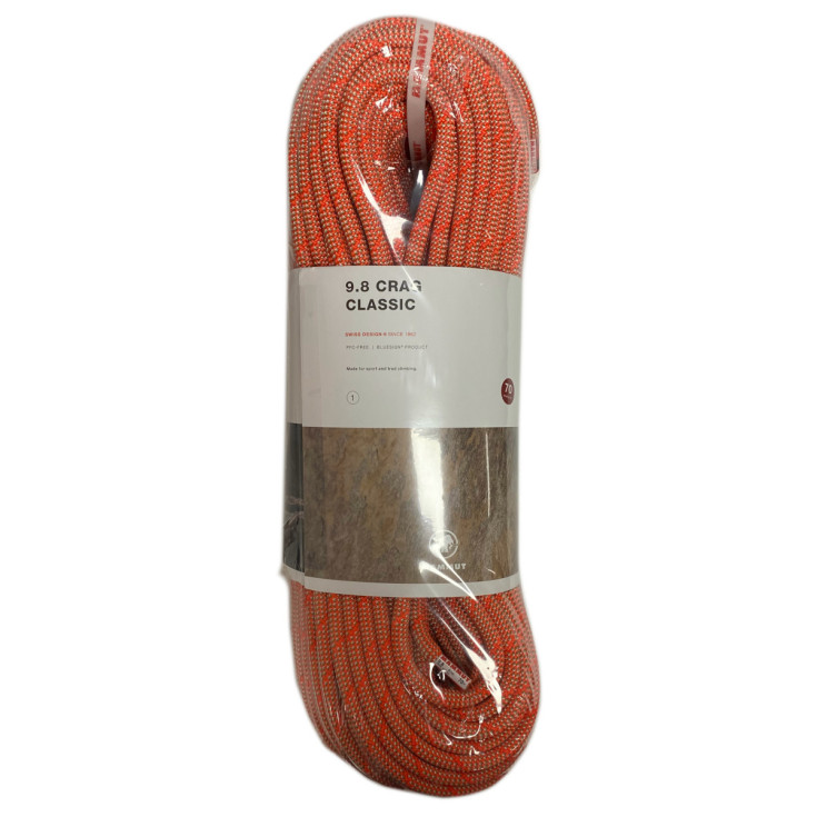 Corde à simple 70m CRAG CLASSIC ROPE 9,8mm orange Mammut