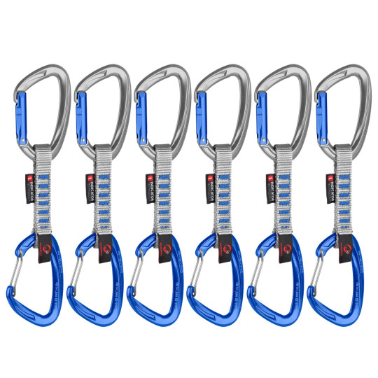 Lot de 6 dégaines escalade CRAG Keylock-Wire 10cm bleu-gris Mammut