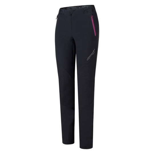 Pantalon Softshell femme VERTIGO LIGHT 3 PANTS WOMAN 90595 noir-baton rouge Montura