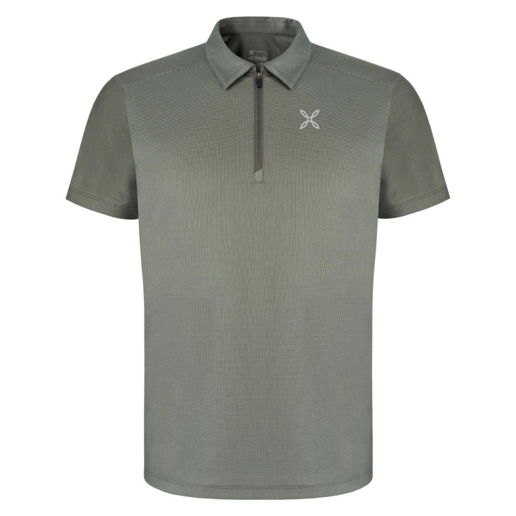 Polo homme OUTDOOR ZIP POLO sage-green Montura