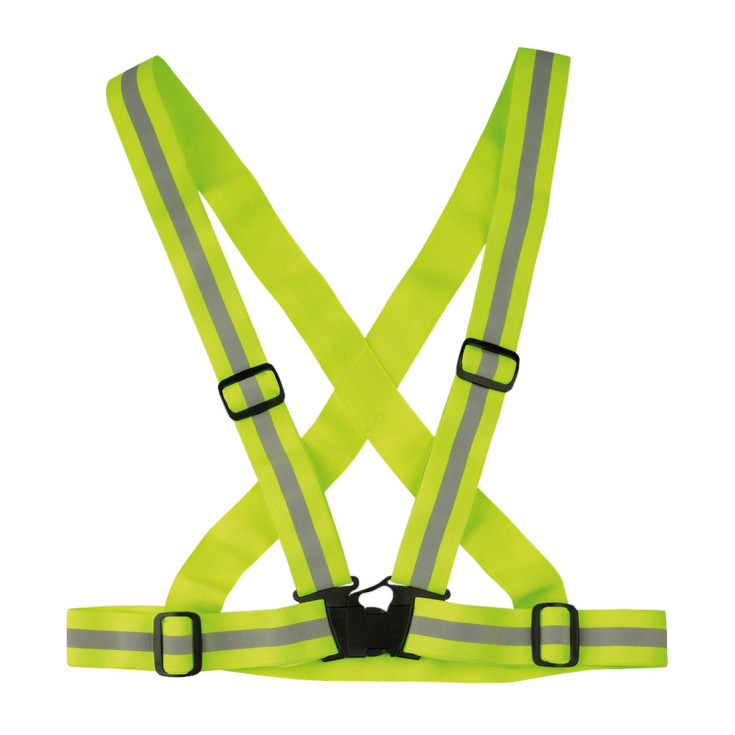 Harnais réfléchissant vélo réglable CROSS BELT jaune fluorescent WOWOW