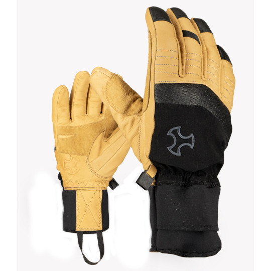 Gants de ski cuir ORTLES noir-naturel SkiTrab 26