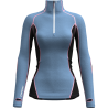 Tee-shirt ML 1/4 zip femme laine Mérinos PULL ALLURE ZIP blueberry CRAZY IDEA