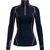 Tee-shirt ML 1/4 zip femme laine Mérinos PULL ALLURE ZIP 137-chewing-gum CRAZY IDEA