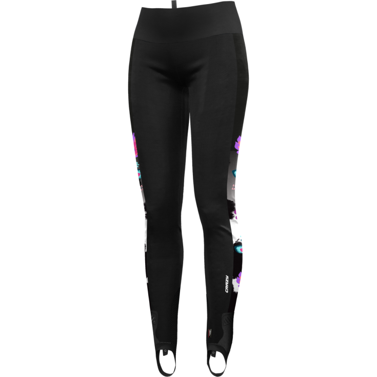 Pantalon ski-alpinisme femme FALLS PANT PRINTED X185 noir-clarabelle CRAZY IDEA