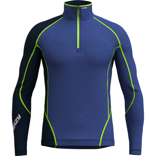 Tee-shirt ML 1/4 zip homme laine Mérinos PULL FAHRENHEIT ZIP 93-liken CRAZY IDEA