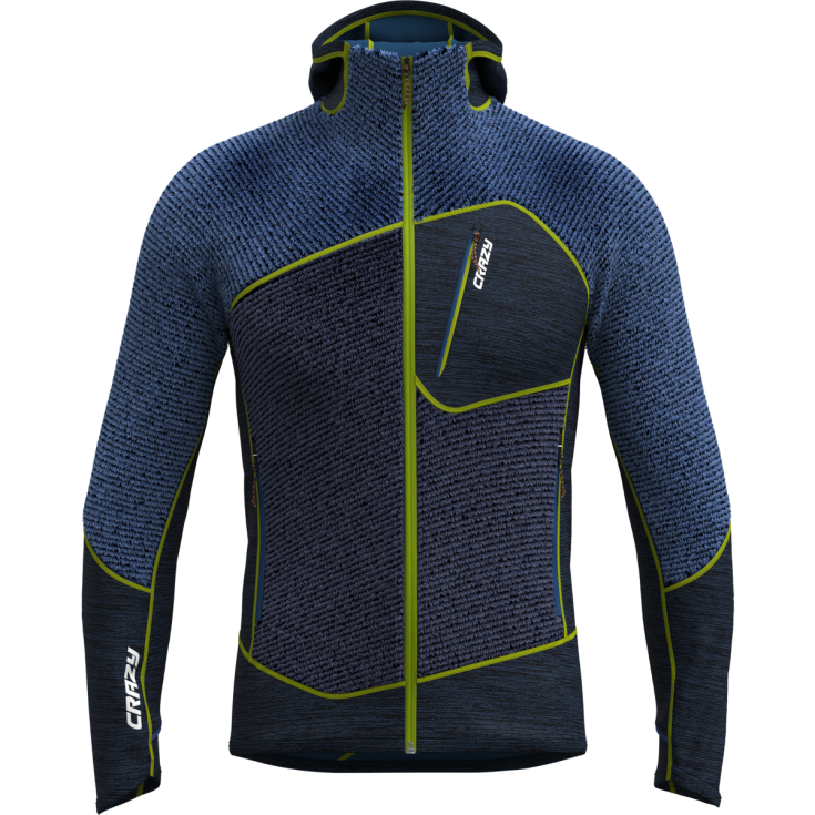 Polaire à capuche chaude homme PULL ZENITH blue CRAZY IDEA