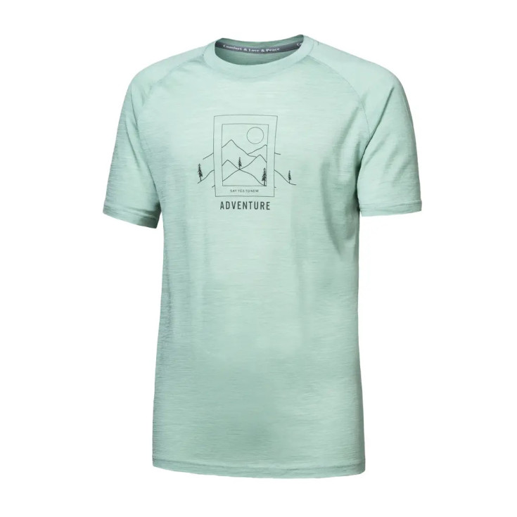 Tee-shirt homme laine Mérinos AIR PT SAY YES TO ADVENTURE basil-green SENSOR