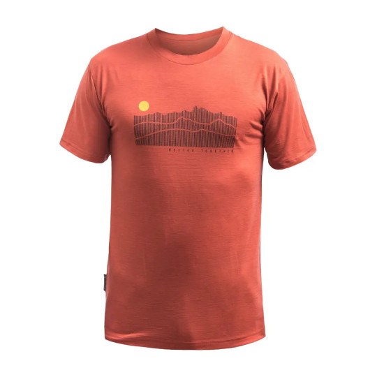 Tee-shirt homme laine Mérinos PT SUNRISE terracotta SENSOR