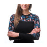 Tee-shirt ML femme laine Mérinos W'S MERINO IMPRESS LS black-floral SENSOR