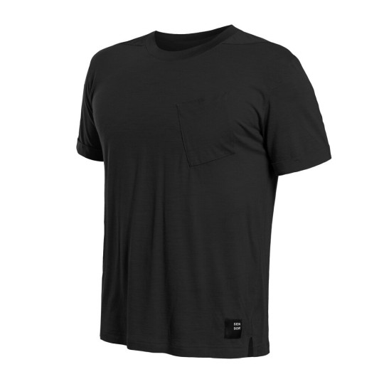 Tee-shirt homme laine Mérinos TRAVELLER noir SENSOR
