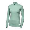 Tee-shirt ML femme laine Mérinos W'S DOUBLE FACE 1/4 ZIP basil-green SENSOR