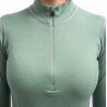 Tee-shirt ML femme laine Mérinos W'S DOUBLE FACE 1/4 ZIP basil-green SENSOR