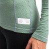 Tee-shirt ML femme laine Mérinos W'S DOUBLE FACE 1/4 ZIP basil-green SENSOR