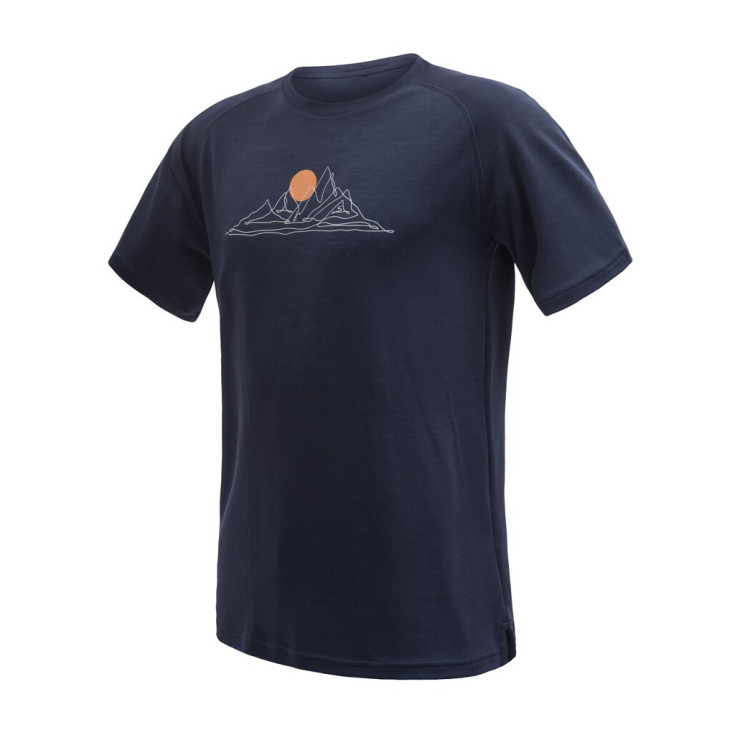 Tee-shirt homme laine Mérinos BLEND MOON deep-blue SENSOR