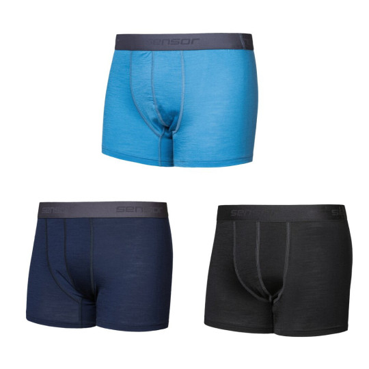 PACK de 3 caleçons homme laine Mérinos ACTIVE BOXER de SENSOR
