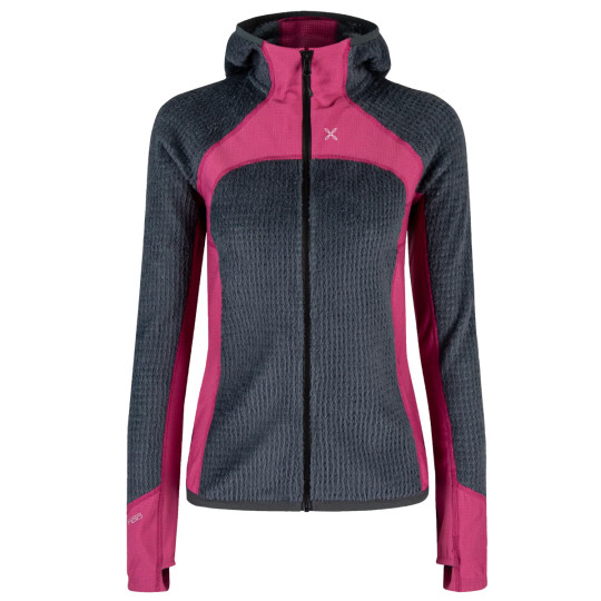Polaire à capuche femme chaude VERTIGO Polartec Alpha FZ HM WOMAN 93595-gris-fuschia Montura