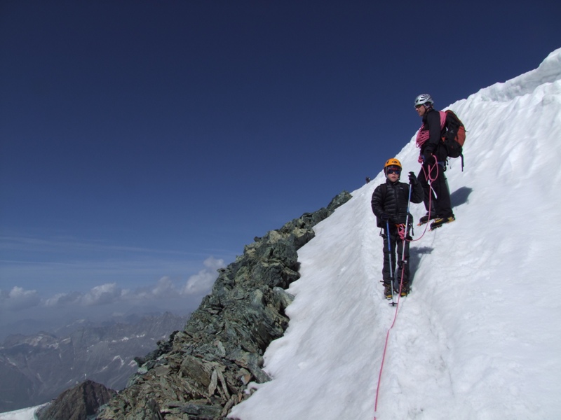 Descente après l'arête ouest