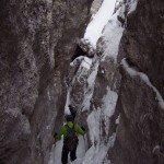 Cédric au Margériaz dans le canyon du Trou de l'Agneau